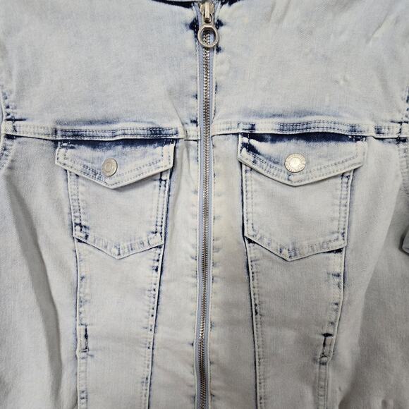 Multiblu Jean Fritz Denim Jacket Womens Button Front Size L (44 Size German) - Picture 2 of 14